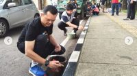 Menyambut HUT Kota Tangerang Ke 30, Dishub Lakukan Cat Kastin Jalan (1)