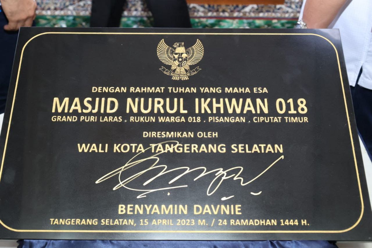 Resmikan Masjid Nurul Ikhwan, Benyamin Berpesan untuk Memakmurkannya