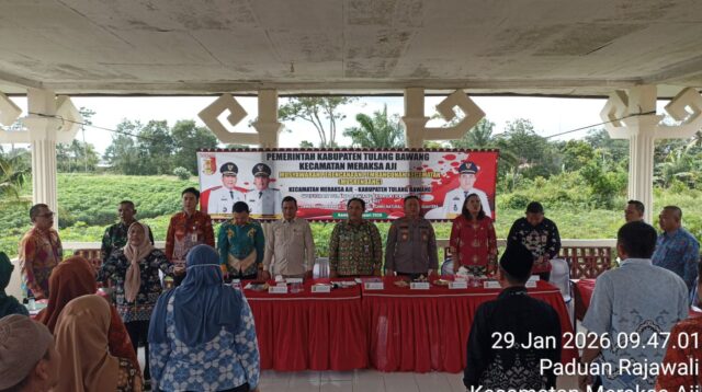 Kapolsek Gedung Aji Menghadiri Musrenbang Kecamatan Meraksa Aji.
