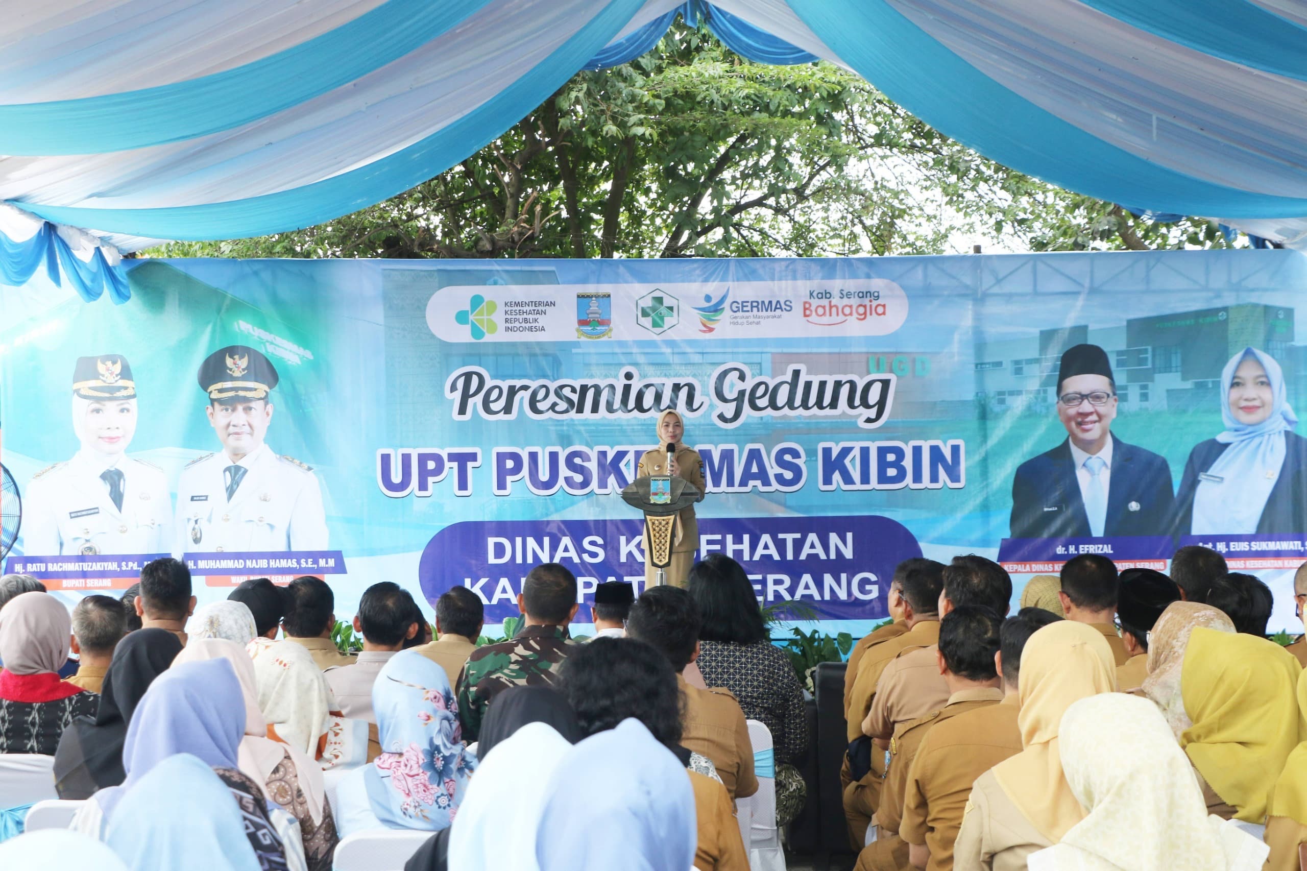 Resmikan Puskesmas Kibin, Bupati Ratu Zakiyah Ingatkan Dahulukan Layanan dari Sisi Kemanusiaan.