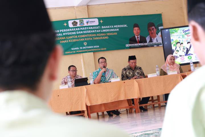 Sambut Hari Santri 2026, Kemenag dan Dinkes Kota Tangerang Edukasi Kesehatan KTR di Pesantren